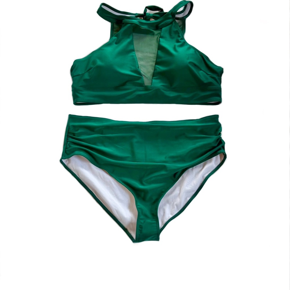 SHEIN Two Piece Summer Swim Green Bikini Set Mermaid Cool
